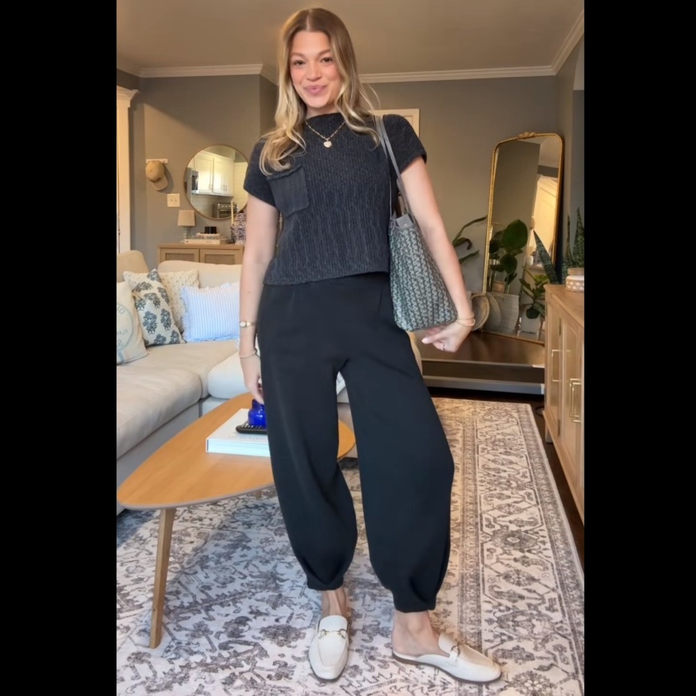 Free People Freya Sweater Set in Black Charcoal Combo